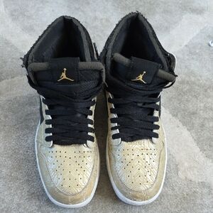 Gold and Black High-Top Sneakers